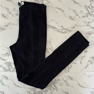 Polo Ralph Lauren Lambskin Suede Zip Legging Pants Navy Blue Women’s Size Small